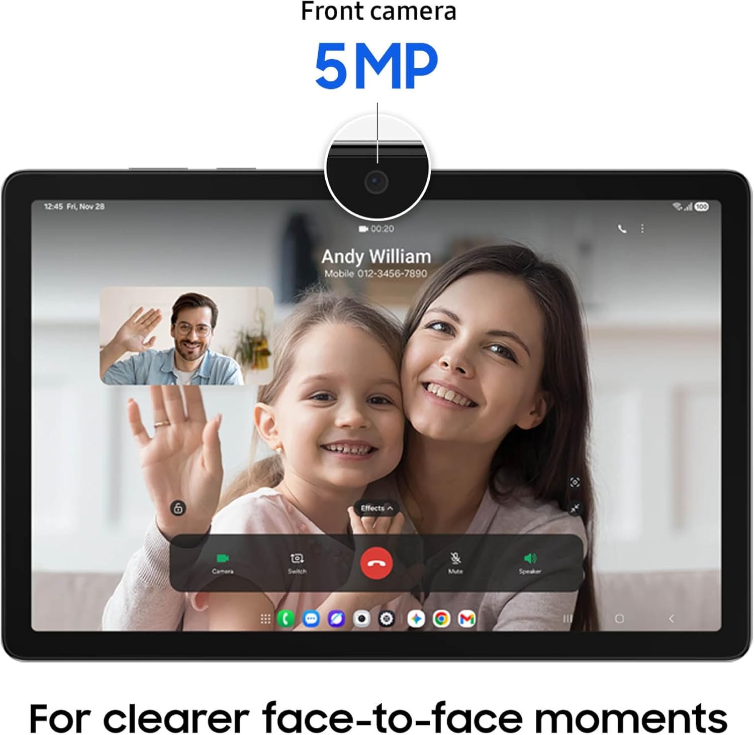Samsung Galaxy Tab A11+ Front Camera and Display