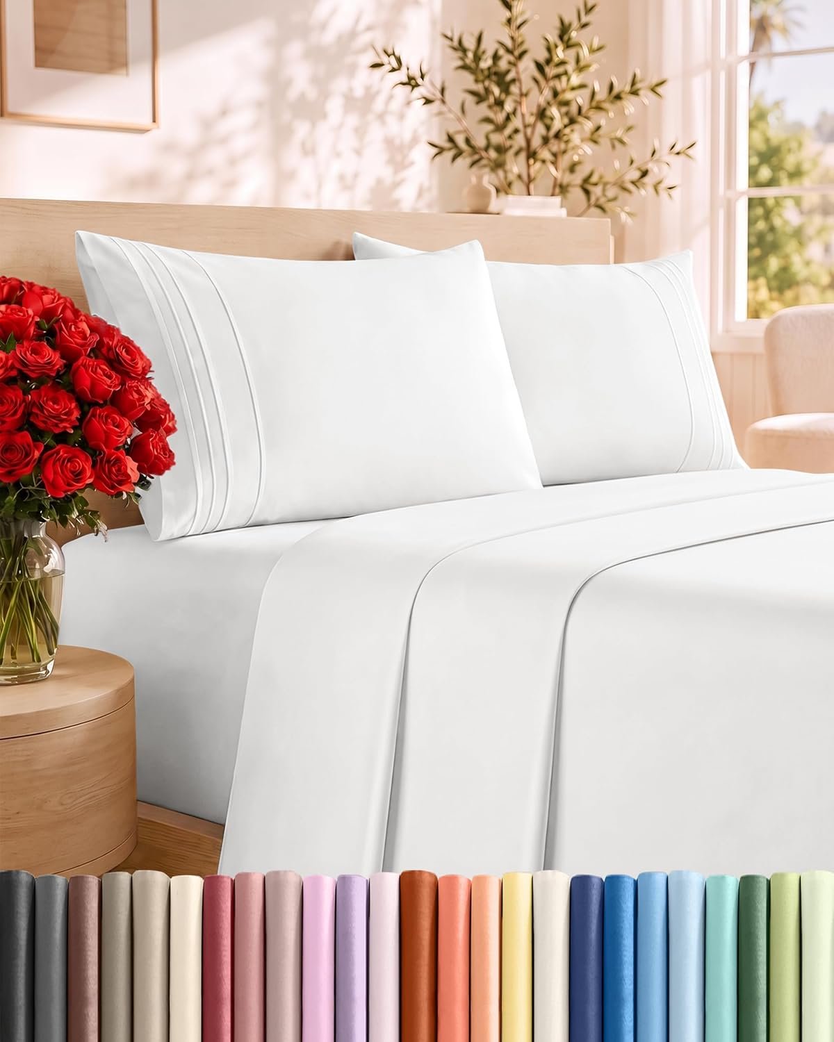 What is in the Set OEKO-TEX Certified 4-Piece Sheet Set