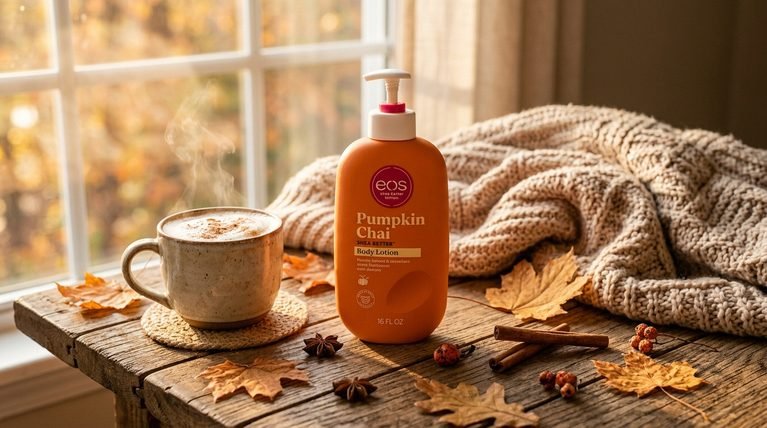 The Ultimate Fall Glow: eos Pumpkin Chai Body Lotion Review (Cozy, Spiced, & 24H Hydration)