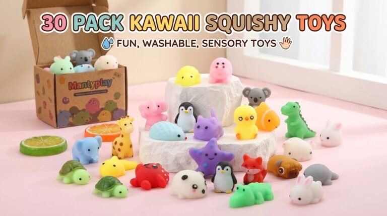 Looking for the best candy-free goodie bag stuffers or teacher reward prizes? This 30-pack of washable mini mochi squishy toys is perfect for kids ages 4-12! Individually wrapped, non-toxic, and ultra-soft for sensory stress relief. Click to view on Amazon!
