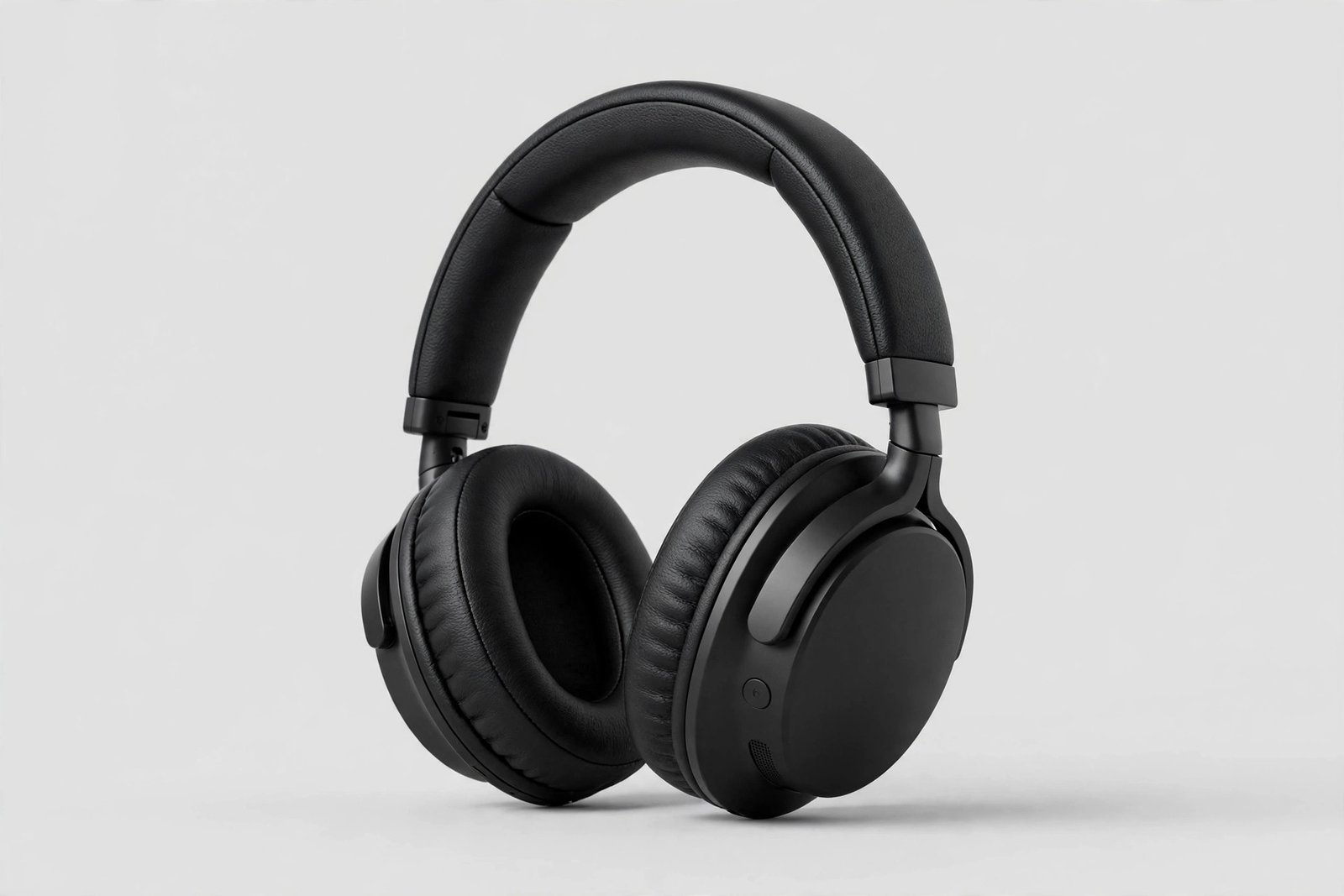 Sony WH-1000XM5 black premium noise cancelling headphones, studio product shot